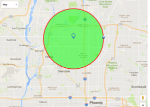 service area map for Pet Sitting North Phoenix